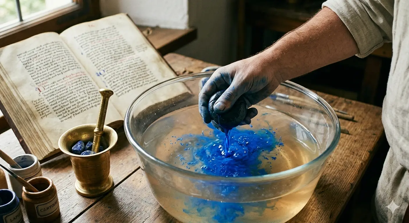 L'Or Bleu du Moyen Âge : Extraire le Pigment Lapis-Lazuli selon Cennino Cennini